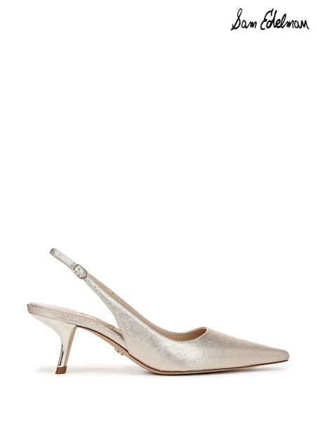 Sam Edelman Regular Fit Gold Bianka Sling Slingbacks Shoes (W33893) | £160
