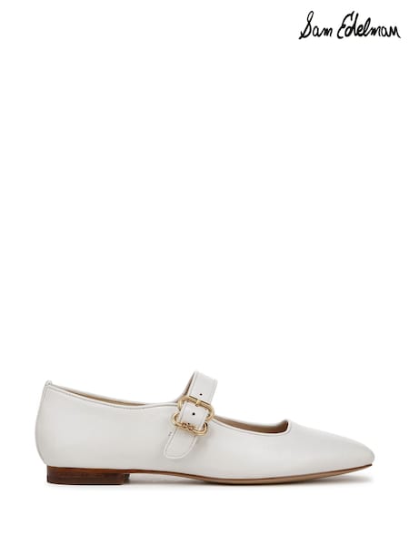 Sam Edelman Regular Fit Michaela Mary Jane White Shoes (W33898) | £150