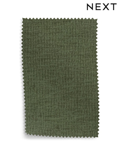 Mid Moss Green Ripple Chenille Upholstery Swatch (W34066) | £0