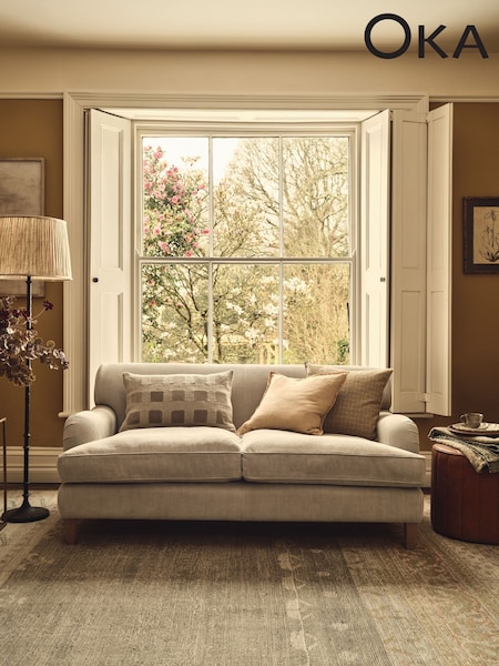 Oka Cream Paleo Stripe Cushion Cover (W34149) | £95