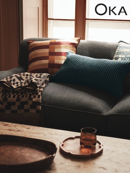 Oka Red Triband Cushion Cover (W34172) | £75