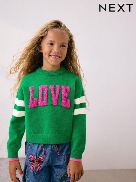 Green Love Graphic Jumper (3-16yrs) (W34191) | £16 - £21