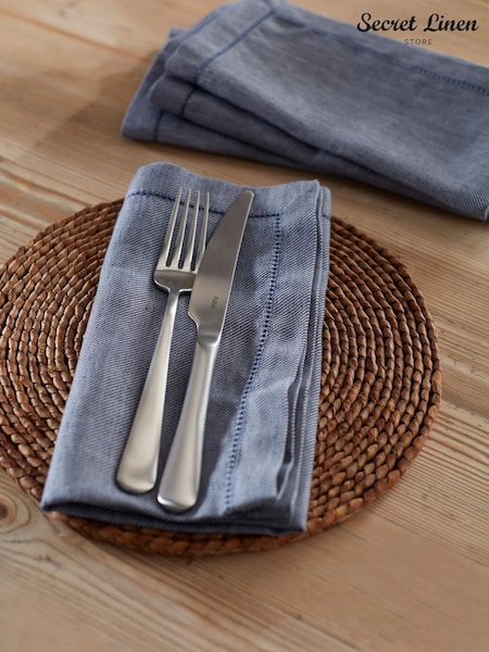 Secret Linen Store French Blue Twill Napkins (W34267) | £35