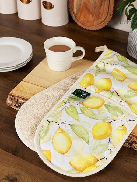 Avalon Home Yellow Summer Lemons Oven Gloves (W34362) | £36