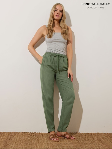 Long Tall Sally Green Lyocell Blend Joggers (W34451) | £39