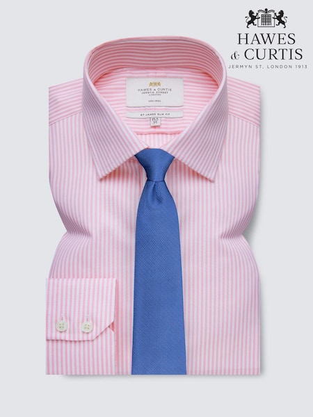 Hawes & Curtis Pink Bengal Stripe 100% Cotton Shirt (W34590) | £65