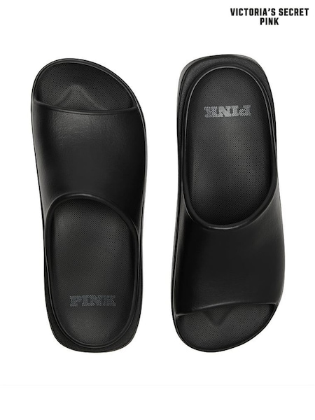 Victoria's Secret PINK Black Platform Slide Sandals (W34592) | £25