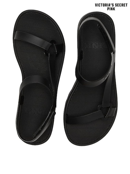 Victoria's Secret PINK Pure Black Strappy Platform Sport Sandals (W34593) | £25