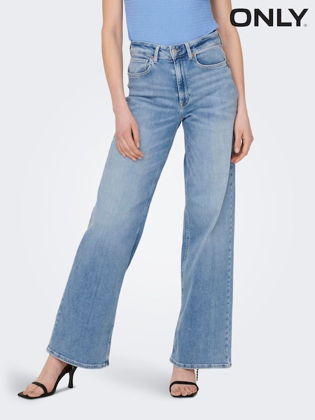 ONLY Blue High Waist Wide Leg Jeans (W34602) | £45