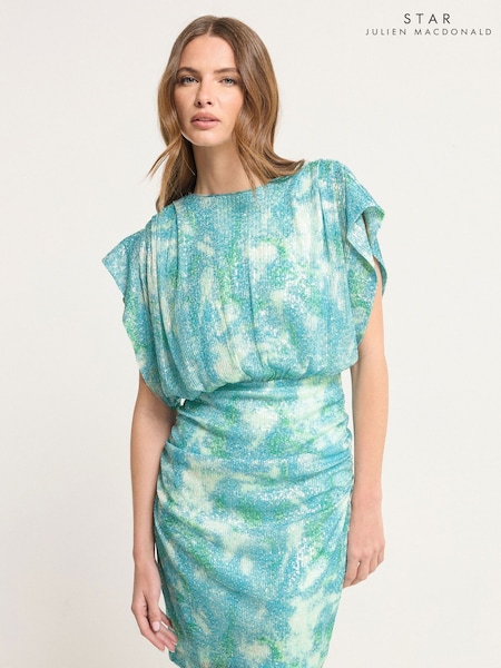 Star by Julien MacDonald Blue Short Sequin Dress (W34754) | £85