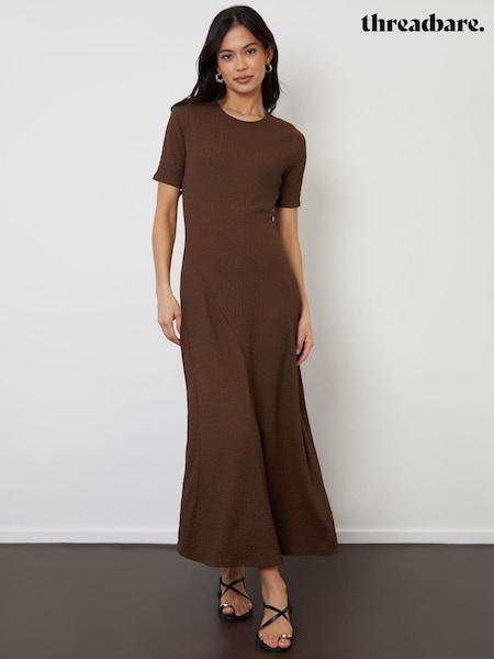 Threadbare Brown Textured Jersey Maxi Dress (W34792) | £34