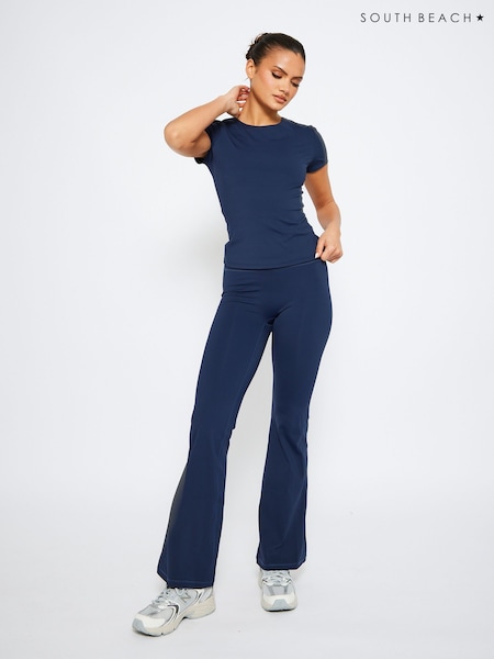 South Beach Blue Flared High Waist Leggings (W34892) | £34