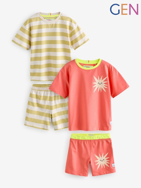 GEN Yellow 2 Pack Pyjama Shorts (W34921) | £22