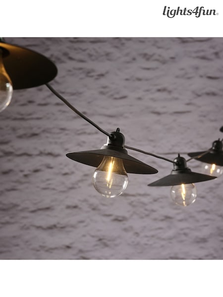Lights4fun Black Solar Café Lights (W34935) | £25