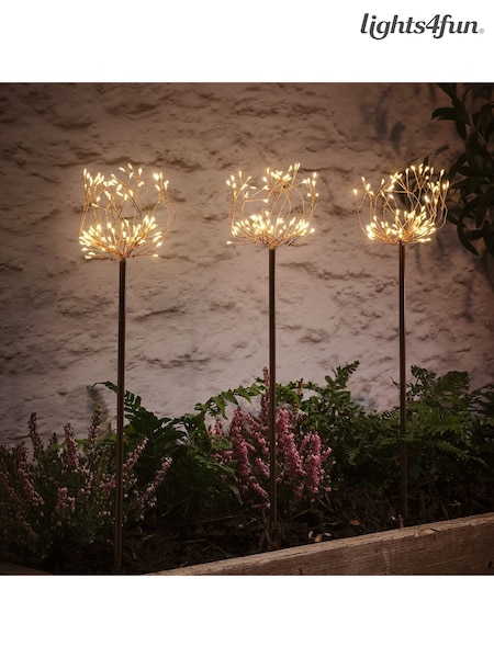Lights4fun Copper Set of 2 Micro Light Flower Stake Lights (W34939) | £30