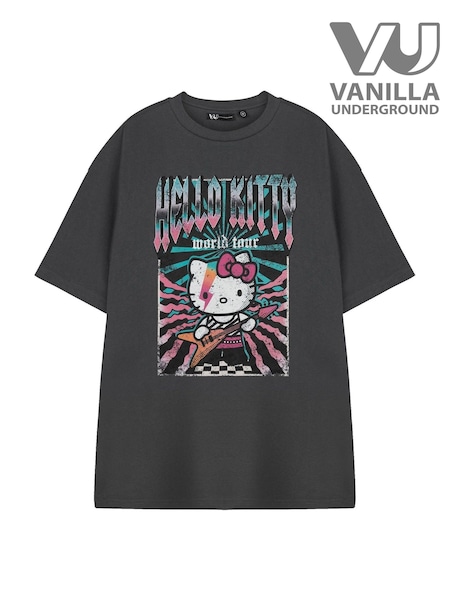 Vanilla Underground Grey Womens Hello Kitty Short Sleeve 100% Cotton T-Shirt (W34964) | £21