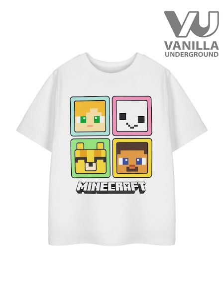 Vanilla Underground White Girls 100% Cotton Minecraft Short Sleeved T-Shirt (W34970) | £14