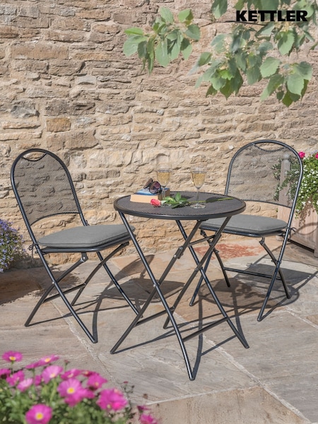 Kettler Slate Grey Café Roma Iron Set with Slate Seat Pad Cushions (W35032) | £242