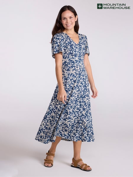Mountain Warehouse Blue Como Womens Printed Tea Dress (W35055) | £41