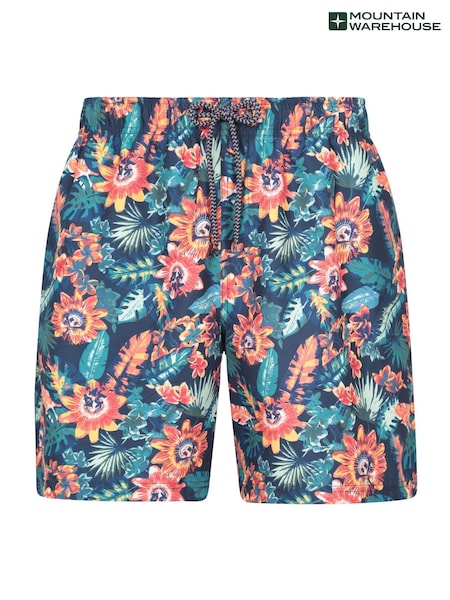 Mountain Warehouse Pink Mens Aruba Printed Quick Drying Swimshorts with UV Max Protection (W35078) | £26