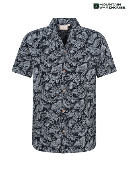 Mountain Warehouse Blue Mens Beach Short Sleeve Shirt (W35081) | £27