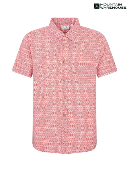 Mountain Warehouse Pink 100% Cotton Preston Illustration Mens Shirt (W35267) | £27