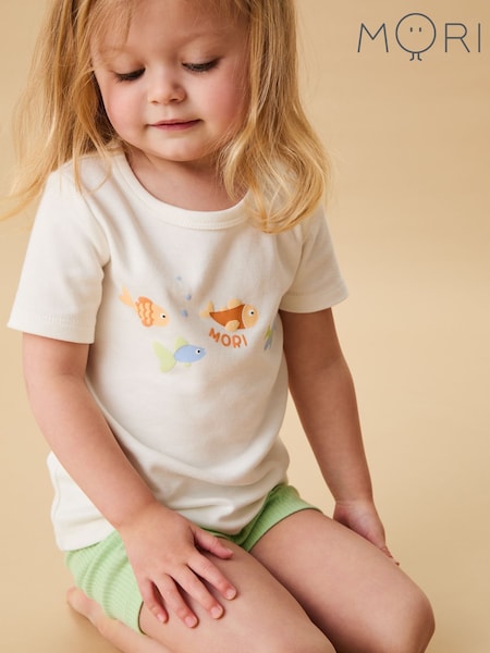 MORI Green Little Fish Shorts Pyjamas Set (W35292) | £30.50 - £32.50