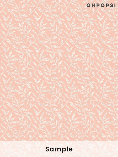 Ohpopsi Apricot Dotty Leaf Wallpaper Sample (W35304) | £1