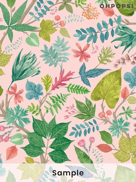 Ohpopsi Watermelon Lush Leaves Wallpaper Sample (W35324) | £1