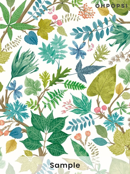 Ohpopsi Fresh Fern Lush Leaves Wallpaper Sample (W35342) | £1