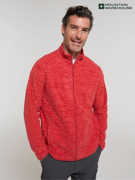 Mountain Warehouse Red Mens Snowdon II Full-Zip Fleece Jacket (W35367) | £29