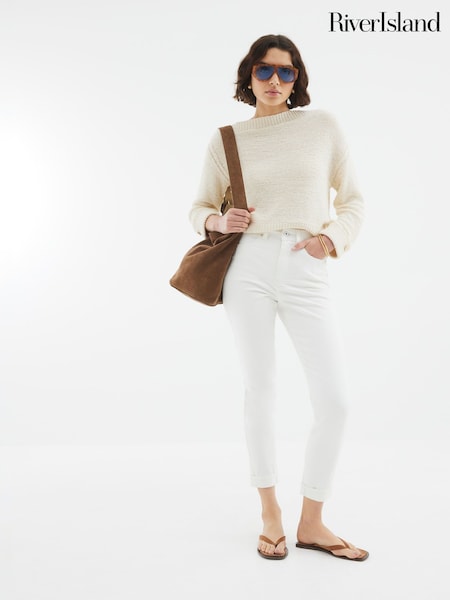 River Island White Sculpt Mom Jeans (W35429) | £51