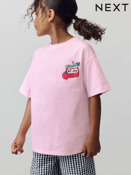 Pink Jam Oversized Graphic Print T-Shirt (3-16yrs) (W35461) | £10 - £15