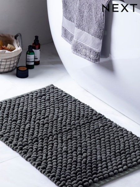 Charcoal Grey Giant Bobble Bath Mat (W35581) | £16