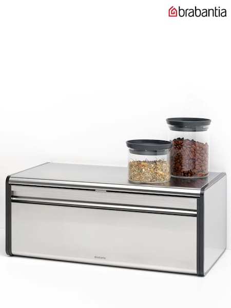 Brabantia Matt Steel Fingerprint Proof Fall Front Bread Bin (W35721) | £42