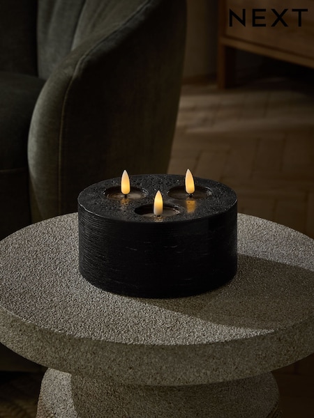 Black LED 3 Wick Candle (W35802) | £12