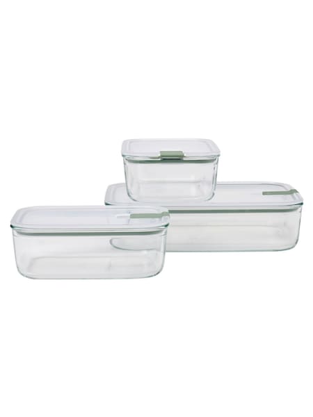 Mepal Nordic Sage Easyclip 'One Clip' 3 Piece Glass Food Storage Set (W35879) | £59