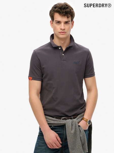 Superdry Purple Vintage Destroy 100% Cottton Polo Shirt (W35914) | £35