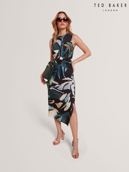 Ted Baker Black Linneaa Printed Sleeveless Bodycon Dress (W35958) | £139