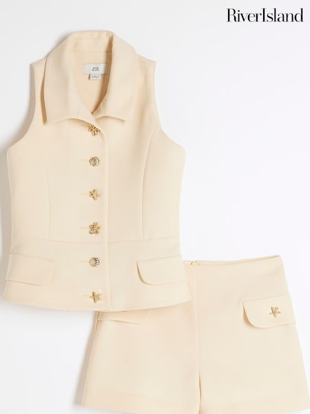 River Island Yellow Girls Waistcoat Shell Set (W35975) | £42
