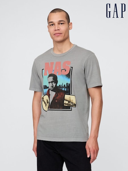 Gap Grey Nas Relaxed Graphic T-Shirt (W36070) | £40