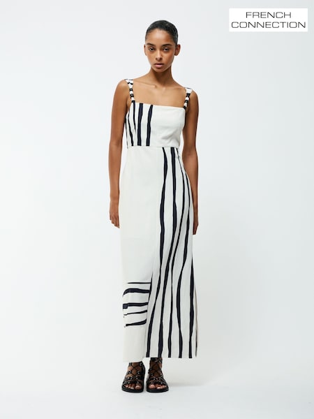 French Connection White Genevieve Ariette Midi Dress (W36135) | £99