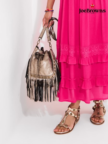 Joe Browns Gold Gold Suede Fringed Bag (W36137) | £75