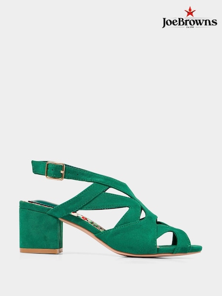 Joe Browns Green Floral Block Heel Slingback Sandals (W36164) | £55