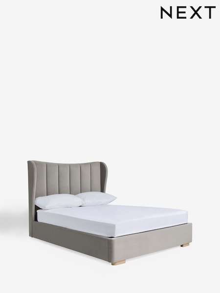Soft Velvet Mid Grey Grace Upholstered Bed Frame (W36262) | £399 - £499