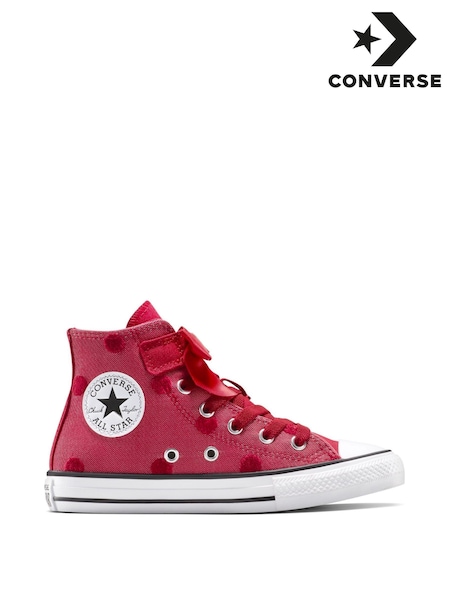 Converse Red Chuck Taylor Kids Bow High Trainers (W36282) | £45