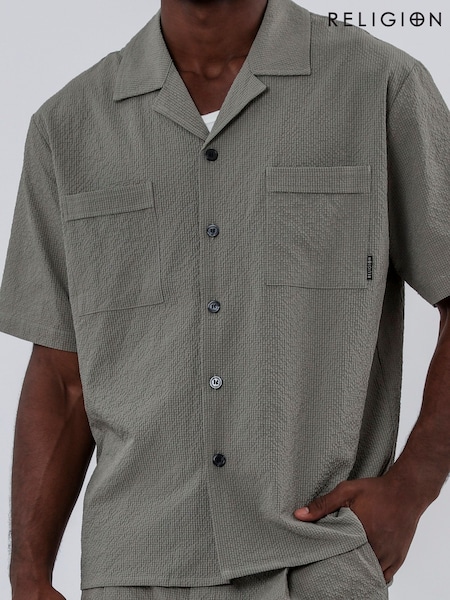 Religion Green Double Pocket Shirt (W36370) | £65