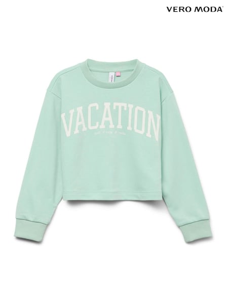 VERO MODA Green Graphic Logo Sweatshirt (W36377) | £18