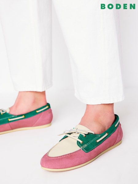 Boden Pink Soft Deck Shoes (W36410) | £112