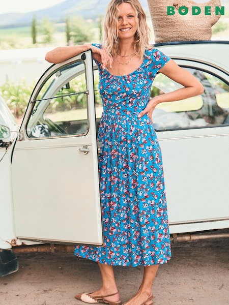 Boden Blue Samantha Scoop Jersey Dress (W36429) | £86